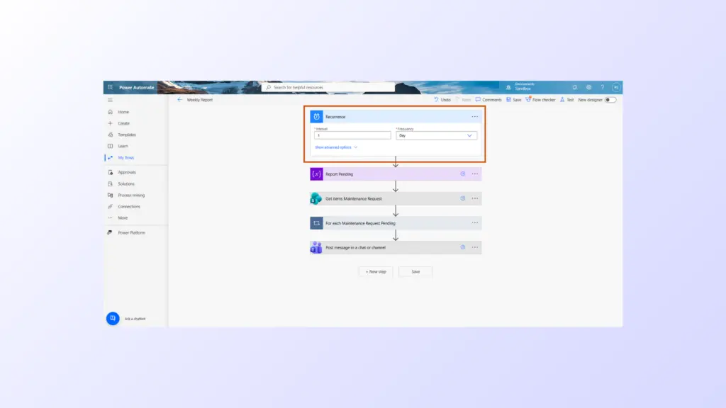 Power Automate ตั้งเวลาในการส่งรายงาน
