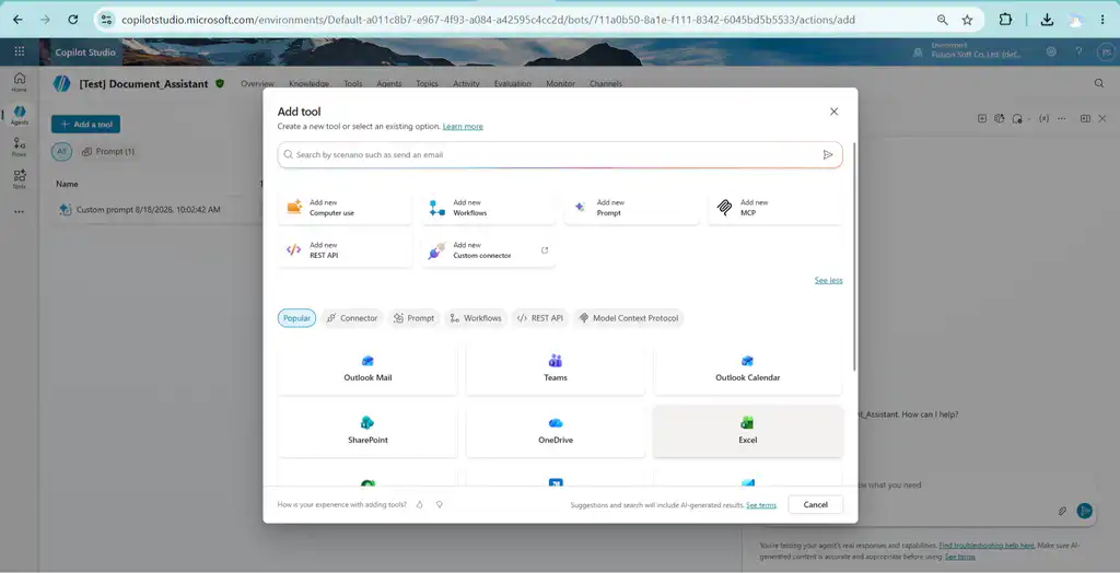 ตัวอย่างการเชื่อมต่อ Copilot Studio กับ Microsoft Teams และ SharePoint